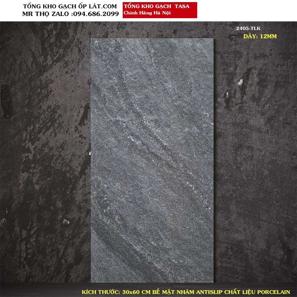 Gạch lát sân chống trơn chịu lực 30x60 cm dày 12mm 2405 Loại 1